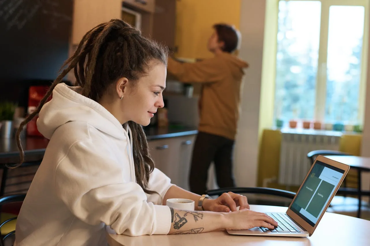 Photo by fauxels: https://www.pexels.com/photo/shallow-focus-photo-of-woman-using-a-laptop-3182792/