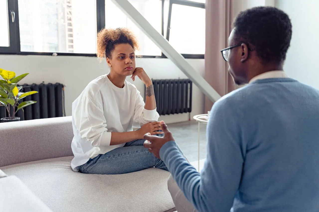 Photo by Antoni Shkraba: https://www.pexels.com/photo/a-woman-listening-7579179/